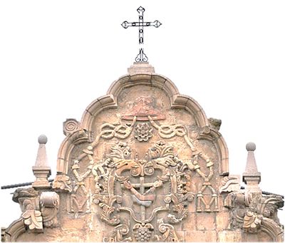 Escudo barroco mestizo de la orden franciscana