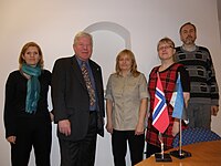 Estiske wikipedianere med den norske ambassadøren i Tallinn