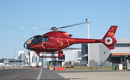A Eurocopter EC120B hover-taxis