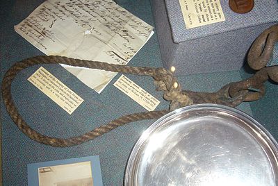 Hanging noose used at public executions outside Lancaster Castle, c. 1820s–1830s.