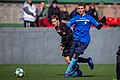 Zápas dorostu TJ Bystřice (v modrém) proti FK Slavia Orlová (2019)
