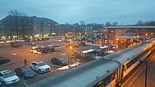 View of Fanwood Station South Side Parking Lot from overpass bridge