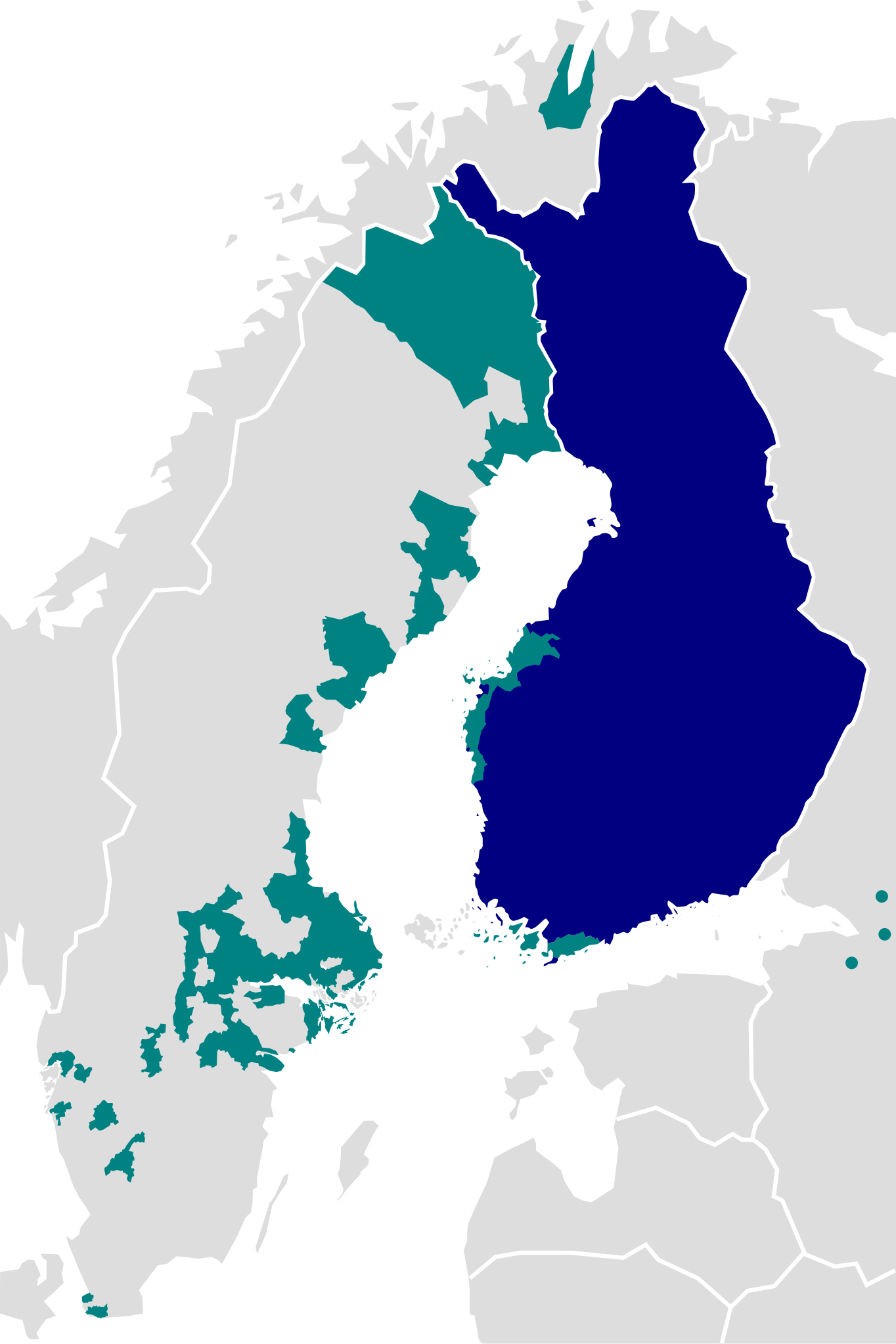 finnish language map