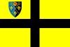 Flag of St David (early) with Diocese of Monmouth Shield in Canton.svg