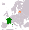 Location map for France and Latvia.