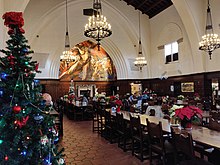 Frary Dining Hall on North Campus is the largest of Pomona's three dining halls.
(view as a 360deg interactive panorama) Frary Dining Hall during the holidays.jpg