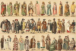 Various costumes of medieval French Jews. FrenchJews1.jpg