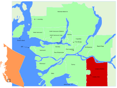 Emplacement dans la région métropolitaine de Vancouver