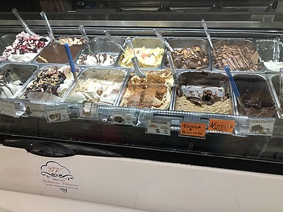 Quelques des variantes de gelato italien.