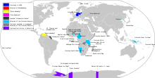 Detailed map of Colonies and Colonial Claims established by German States throughout History