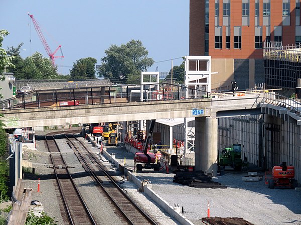 Station construction in July 2021