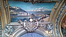 plafond de la grande salle du restaurant Le Train bleu, Paris, gare de Lyon.