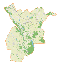 Mapa konturowa gminy Grodziczno, u góry po lewej znajduje się punkt z opisem „Zajączkowo”