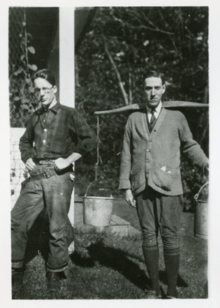 Vrest Orton (left) with H. P. Lovecraft (right), 1928