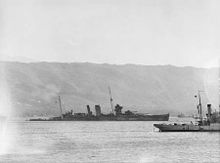 The crippled York in Suda Bay, May 1941 HMS York May 1941.jpg