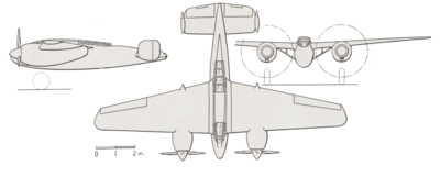 3-views of the Hanriot H220 (roughly similar to the NC-600). Hanriot H220 3-view.png