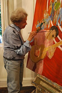 Bickham working on piece in her studio HelenStudio06.JPG