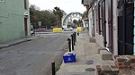 A row of horse hitching posts in New Orleans