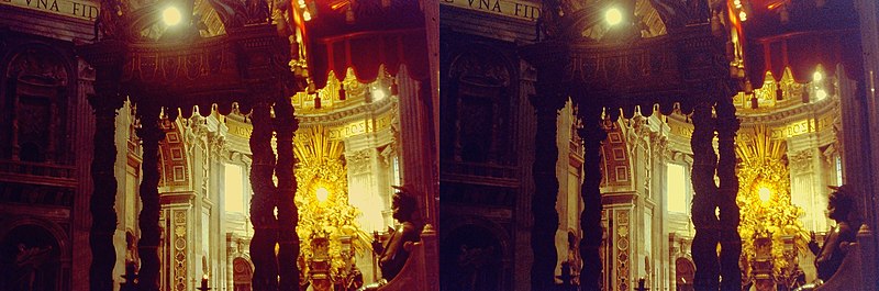 Altar of Saint Peter's Basilica, landscape view