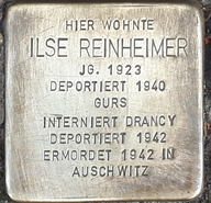 Der Stolperstein für Ilse Reinheimer in der Balduinstraße 41 in St. Wendel