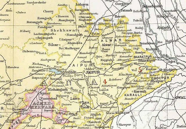 Бгаратпур: історичні кордони на карті