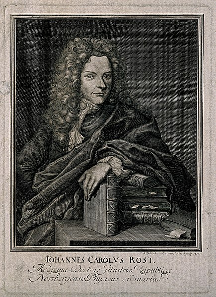 File:Johann Karl Rost. Line engraving by J. A. Delsenbach, 1716, Wellcome V0005103.jpg