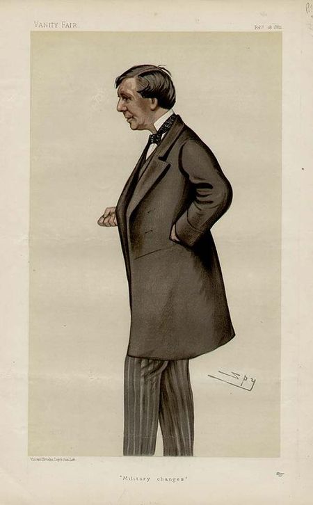 "Military changes"
Holms as caricatured by Spy (Leslie Ward) in Vanity Fair, February 1882 John Holms Vanity Fair 18 February 1882.jpg