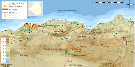 Carte de la Kabylie d'Alger à Constantine