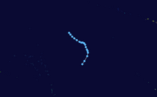 Storm path of Tropical Storm Kalmaegi of the 2002 Pacific typhoon season; the system was unofficially a tropical depression in the Central Pacific basin Kalmaegi 2002 track.png