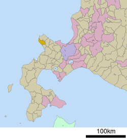 Lokasi Kamoenai di Hokkaido (Subprefektur Shiribeshi)