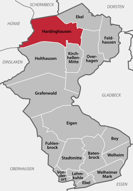 Karte Bottrop Hardinghausen