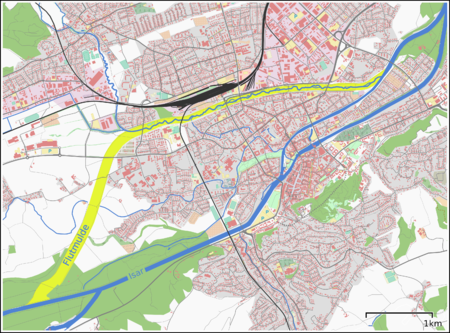 Karte Flutmulde Landshut