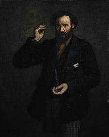 Portrait of ILP leader Keir Hardie painted at the time of the foundation of the organisation in 1893. Keir Hardie, Independent Labour.jpg