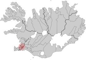 Localização de Kópavogur na Islândia
