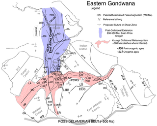 <span class="mw-page-title-main">East African Orogeny</span> Main stage in the Neoproterozoic assembly of East and West Gondwana