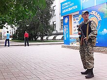 A Luhansk People's Militia member in June 2014