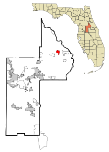 Lake County Florida Incorporated en Unincorporated gebieden Lake Kathryn Highlighted.svg