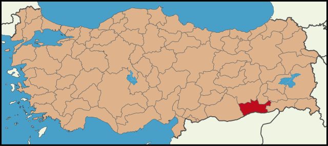 Localização da província de Mardin na Turquia