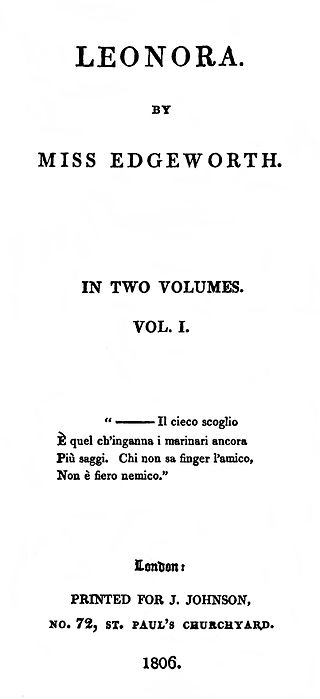 <i>Leonora</i> (novel) 1806 novel by Maria Edgeworth