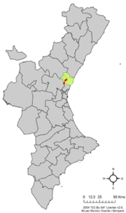 Localização do município de Albalat dels Tarongers na Comunidade Valenciana
