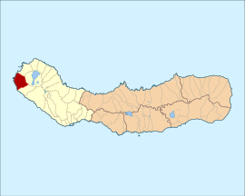 Ubicación de la parroquia civil de Ginetes en el municipio de Ponta Delgada