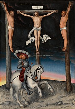 Lucas Cranach d.Ä.  - Die Kreuzigung mit dem bekehrten Hauptmann (Nationale Kunstgalerie) .jpg