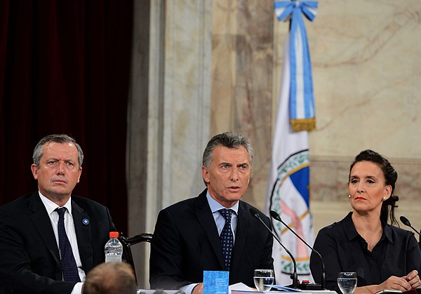 Michetti with President Macri and Emilio Monzo, President of the Argentine Chamber of Deputies, at the Congress Sessions Opening of 2017.