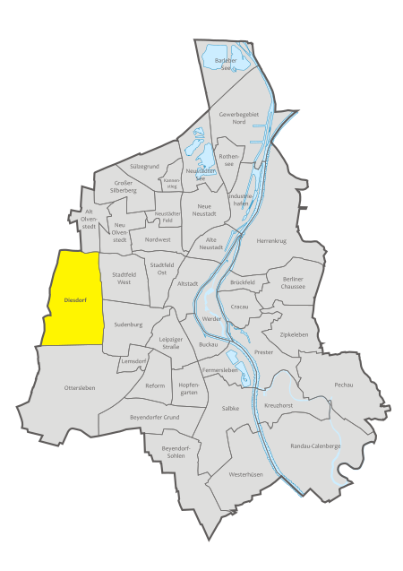 Magdeburg, administrative districts, Diesdorf location