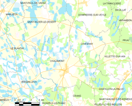Mapa obce Chalamont