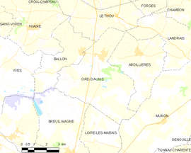 Mapa obce Ciré-d’Aunis