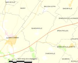 Mapa obce Blandainville