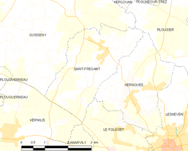Mapa obce Saint-Frégant