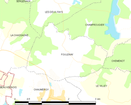 Mapa obce Foulenay