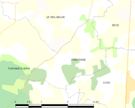 Mapa obce Chartrené
